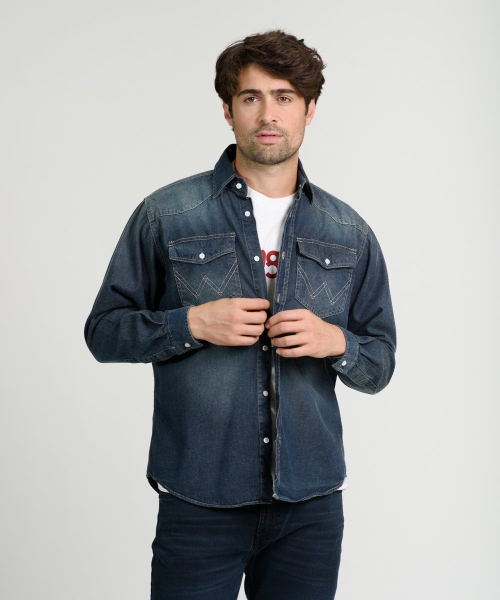 Camisa de jean hombre wrangler sale